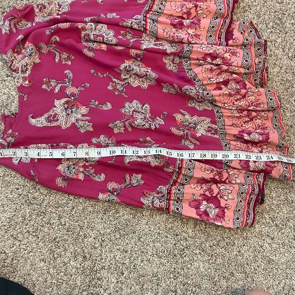 BeachLunchLounge Floral Boho Pink Flowy Long Sleeve Top Size S - Picture 4 of 9